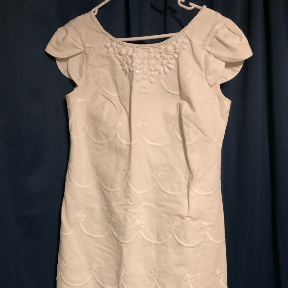 Lily Pulitzer white beaded dress size 8